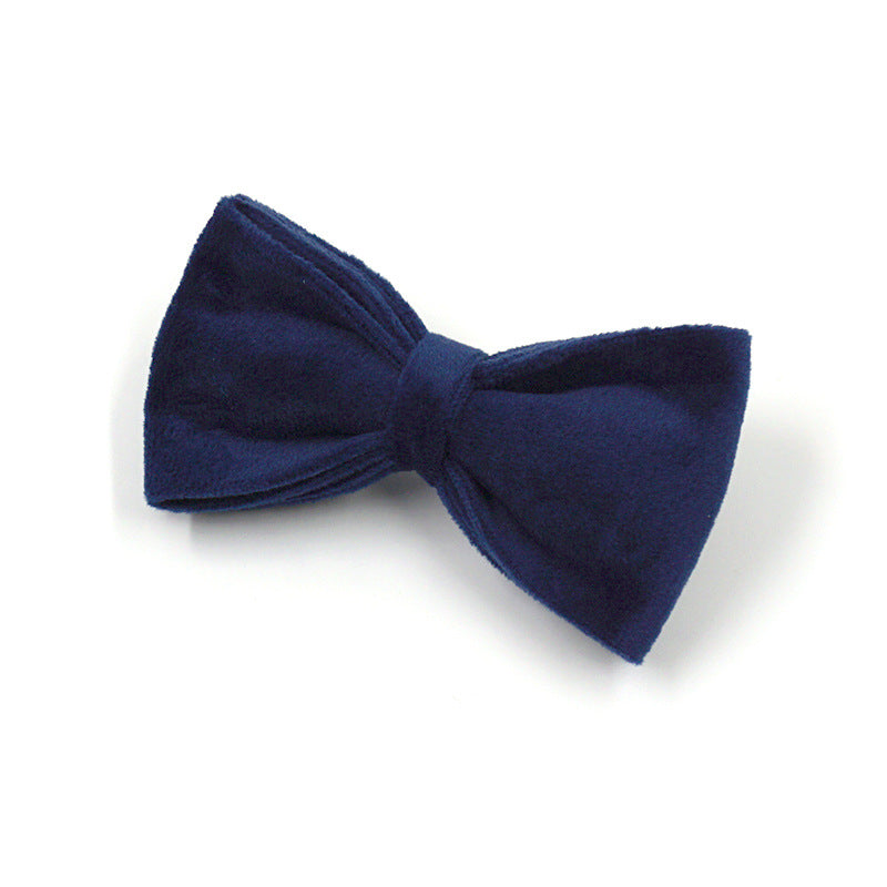 Velvet Dog Bow Tie - Blue